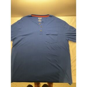 Duluth Trading Co Shirt Blue Mens Med Long Sleeve Pullover 3 Button Pullover D91